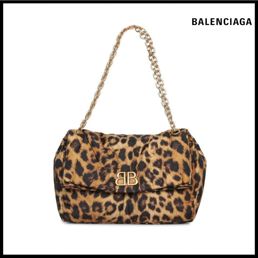 【BALENCIAGA】Monaco Medium Chain Bag Leopard