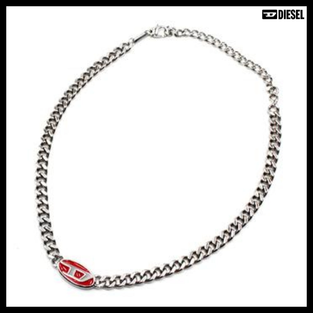 【DIESEL】Logo Pendant Chain Necklace