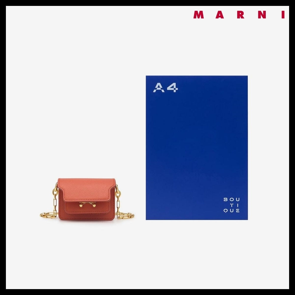 【MARNI】Trunk Nano Chain Crossbody Bag - Brick