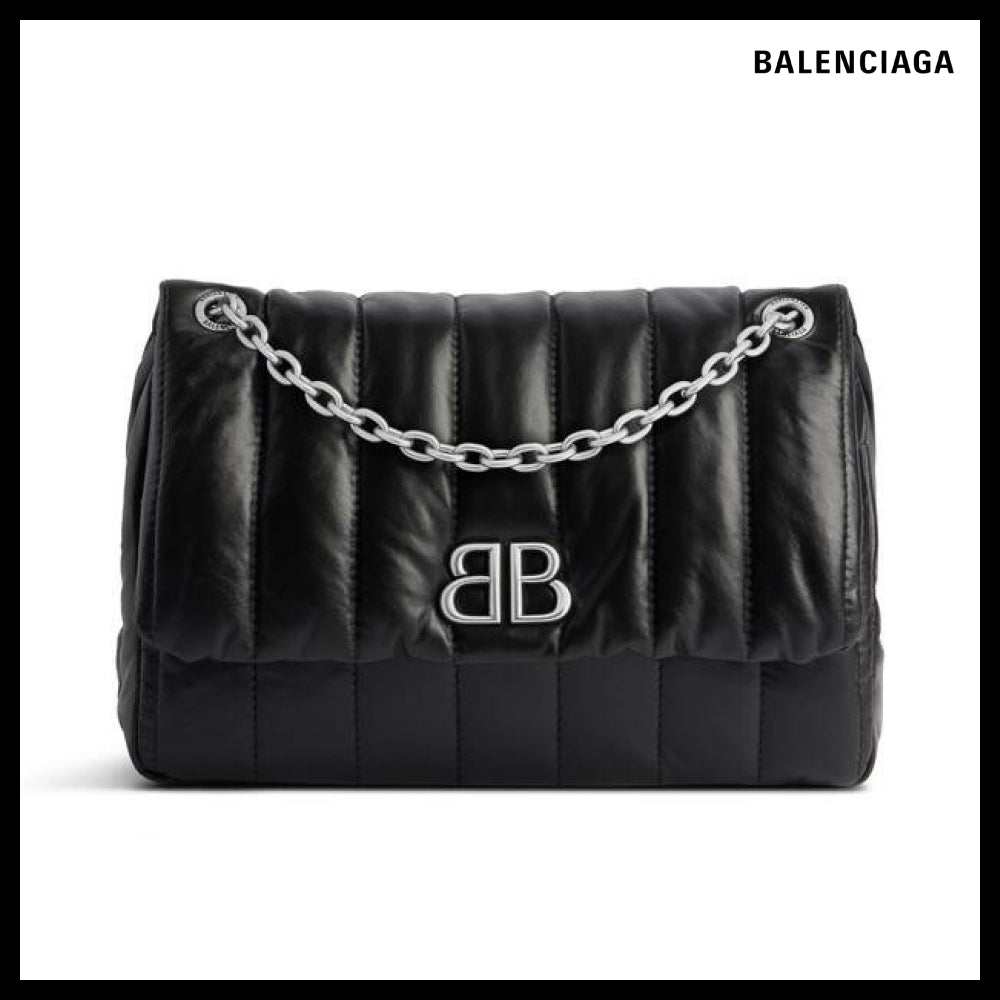 【BALENCIAGA】Monaco mini quilted bag black