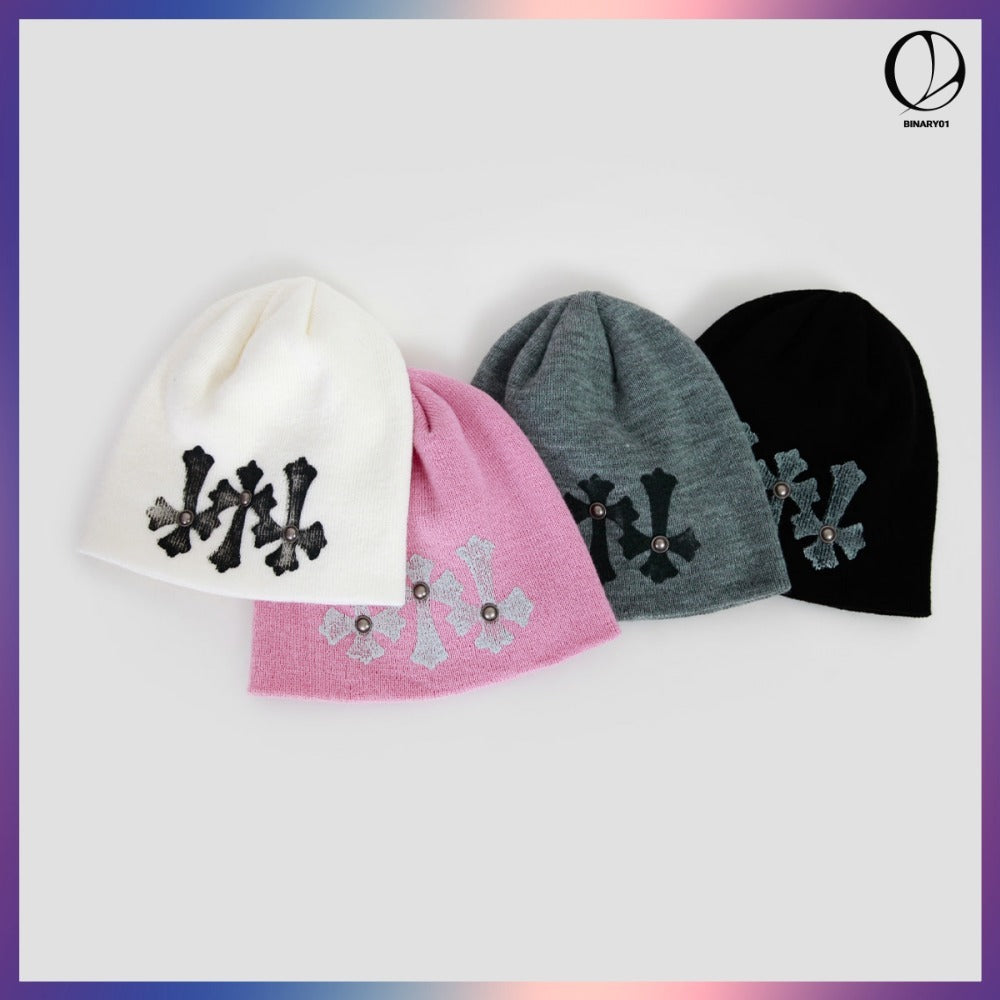 【BINARY01】SKUUNI PRINTED BEANIE 4COLORS
