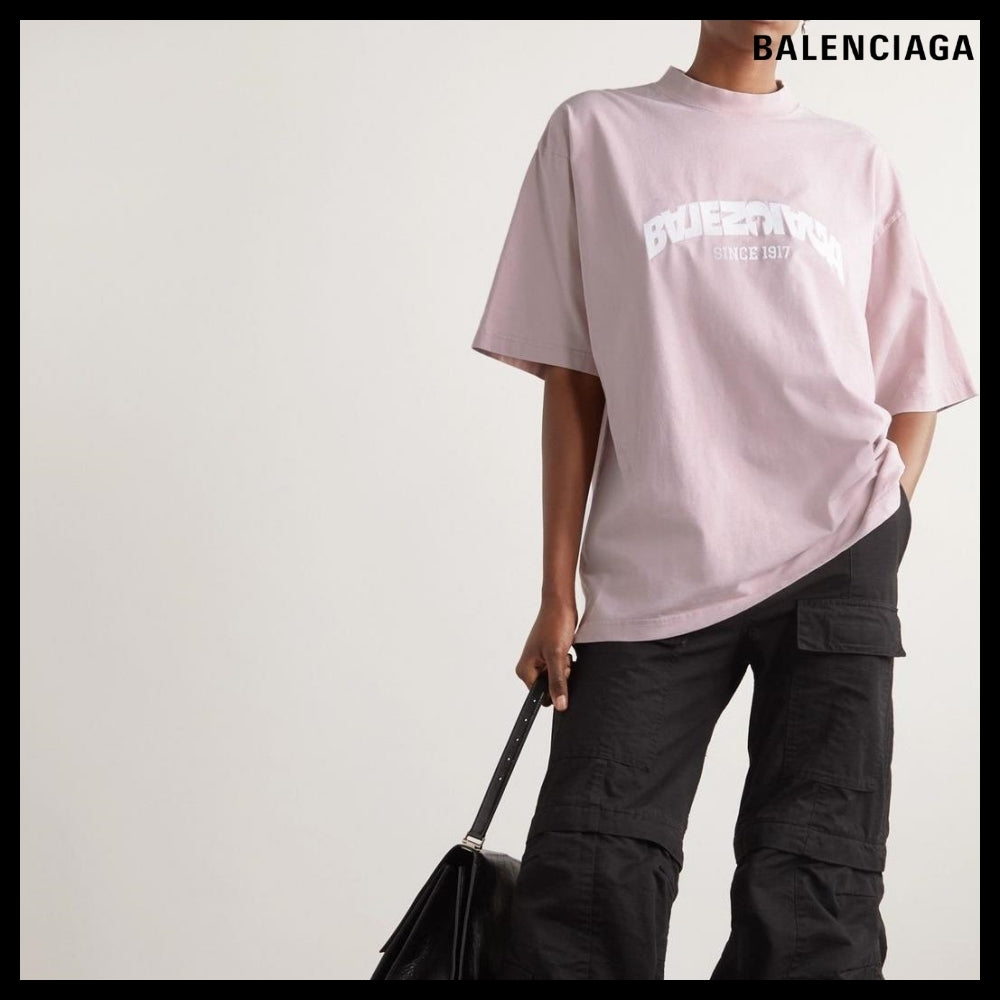 【BALENCIAGA】Back Flip Medium Fit T-Shirt Pink
