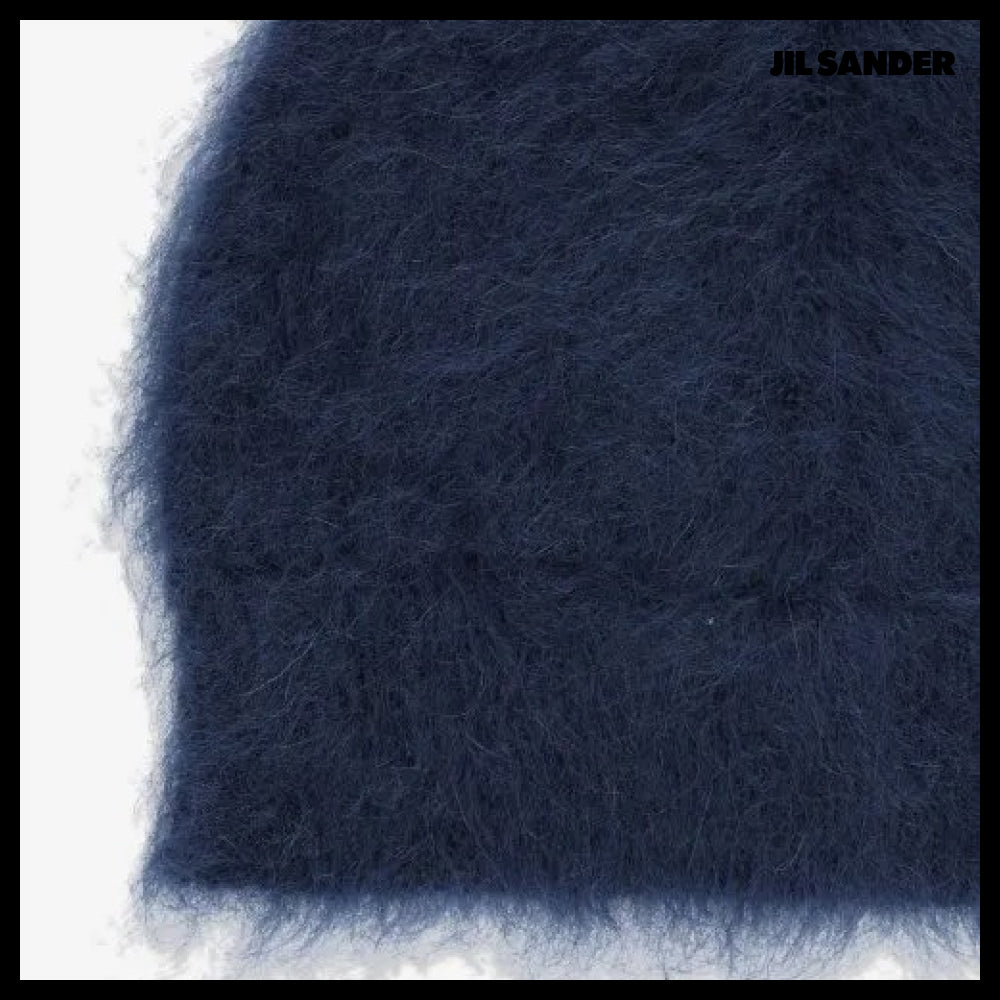 【Jil Sander】Brushed Effect Knit Beanie Navy