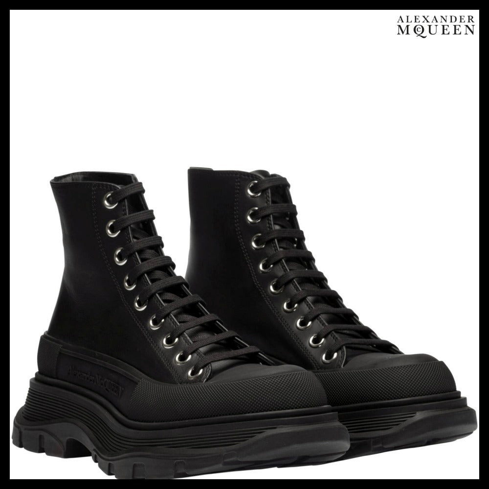 【Alexander Mcqueen】Tread Slick Boot Leather Black
