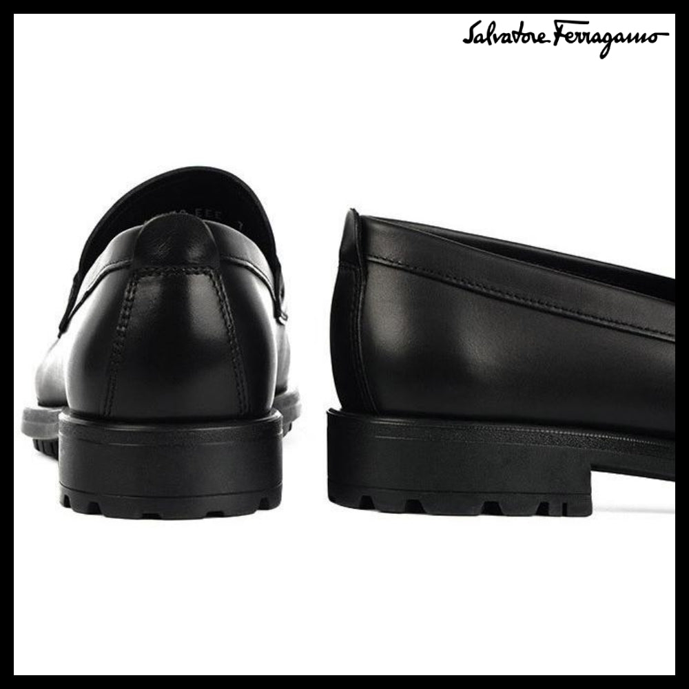 ◆FERRAGAMO◆DAVID DOUBLE GANCINI LOAFERS BLACK