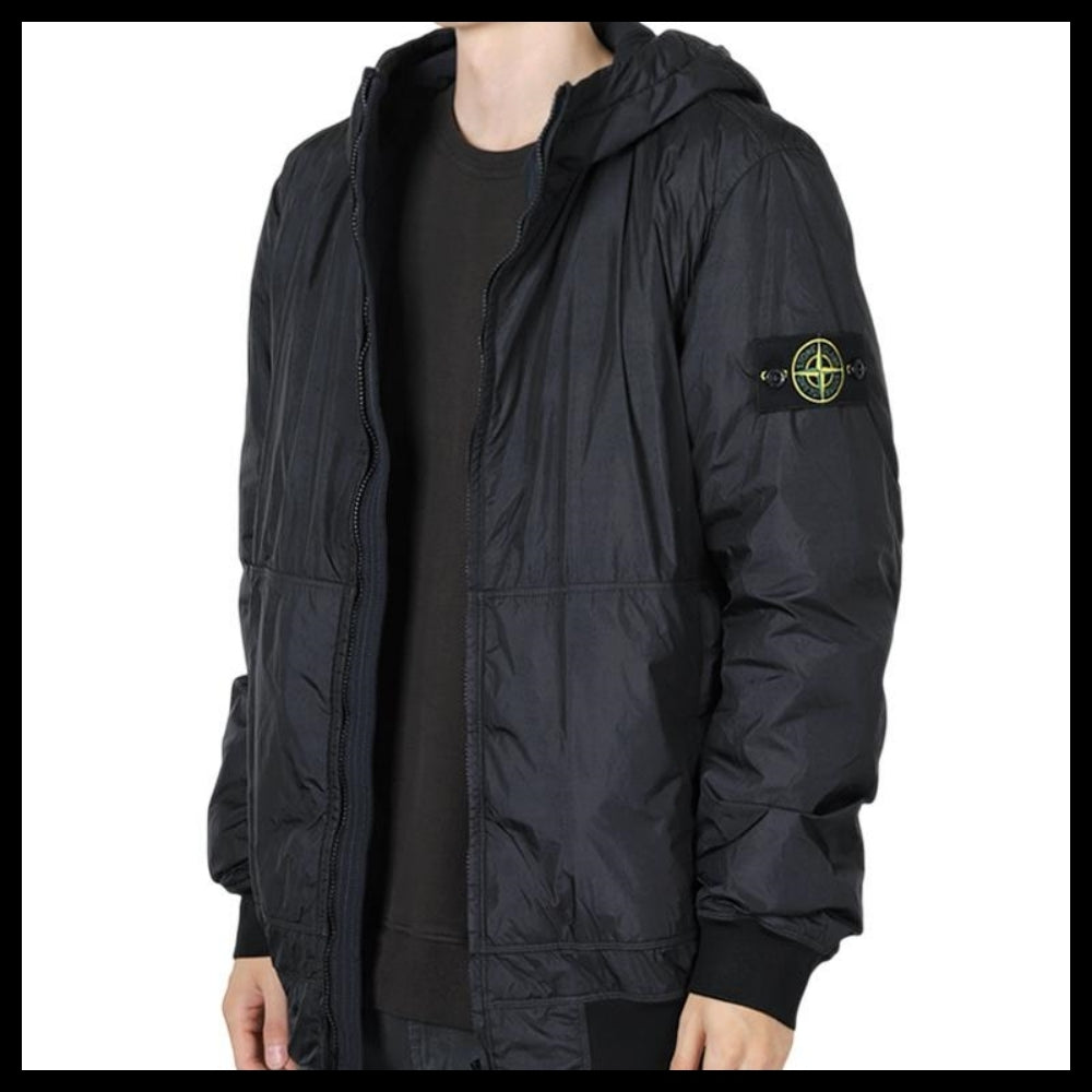 【STONE ISLAND】 Mens Garment Dyed Crinkle Jacket Black