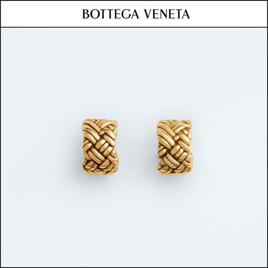 【韓国百貨店 BOTTEGA VENETA】Small Intreccio Earrings Yellow