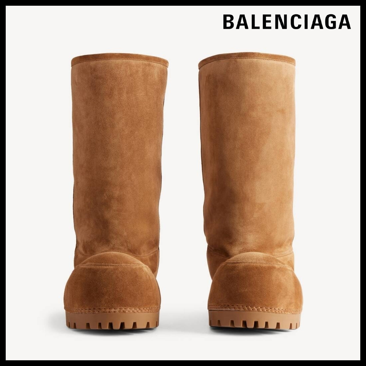 【BALENCIAGA】Men’s Alaska Fur High Boots Brown