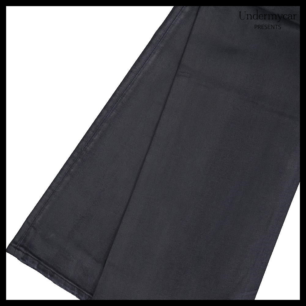 【Undermycar】Noir Coated Baggy Jeans Black