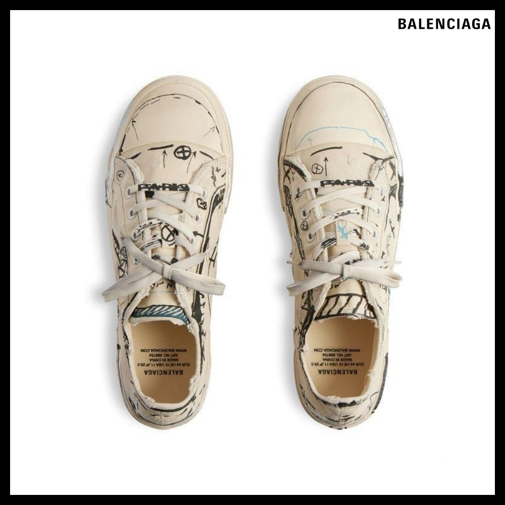 【BALENCIAGA】Paris Low Top Sketch Sneaker Beige