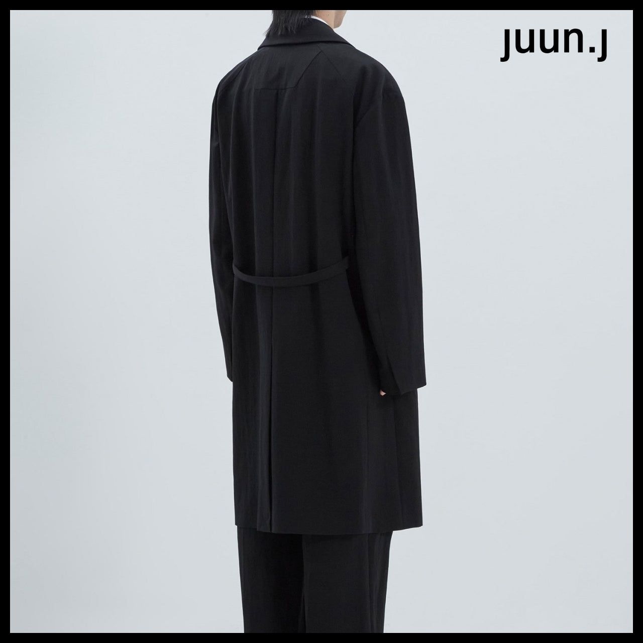 【JUUN.J】CORE Blended Wool Belted Coat Black