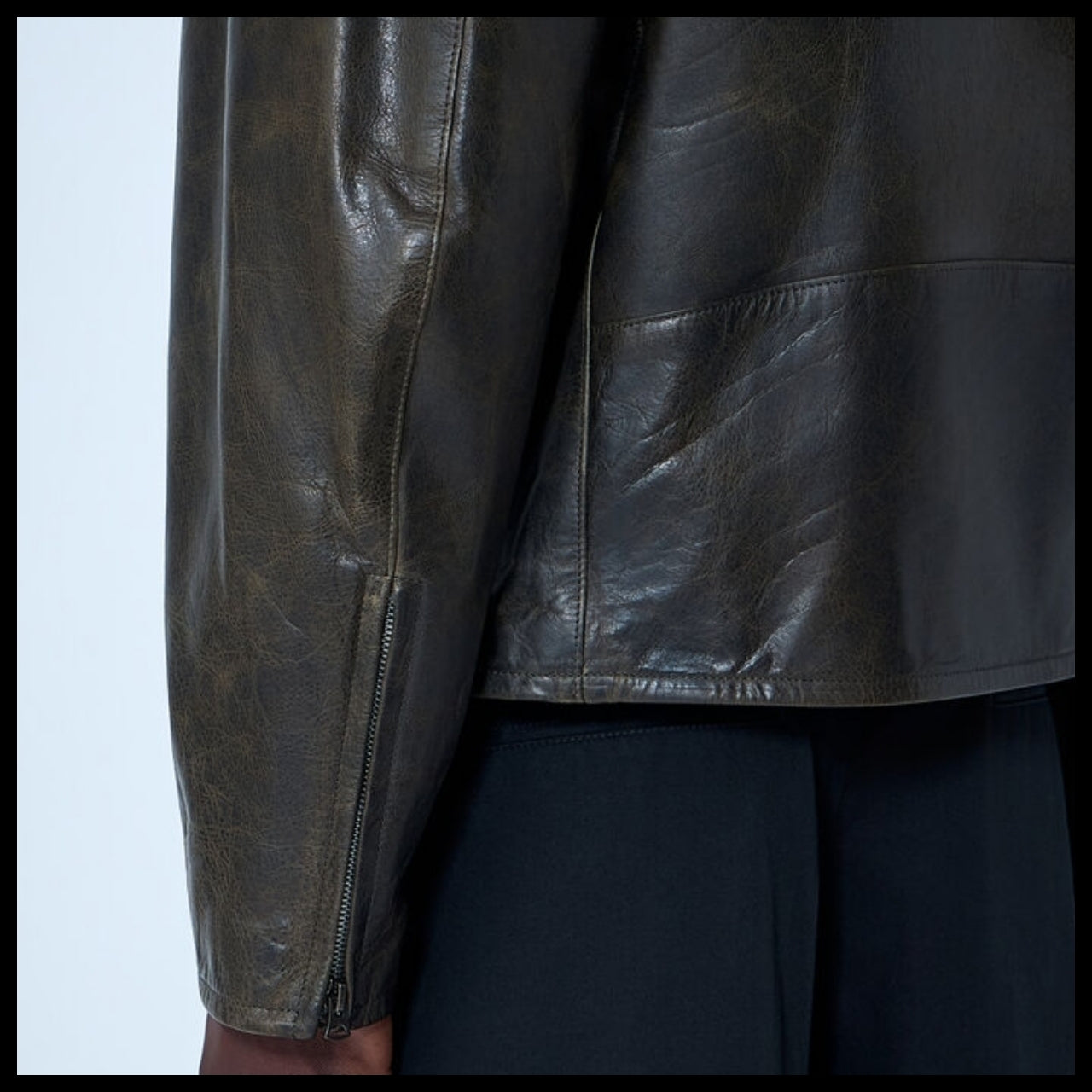【LEMAIRE】Leather Zip Jacket