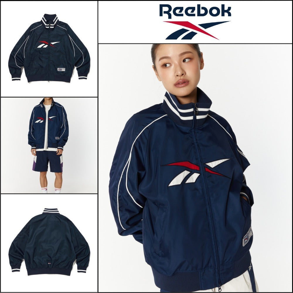 【Reebok】Vector Stadium Varsity Jacket Navy