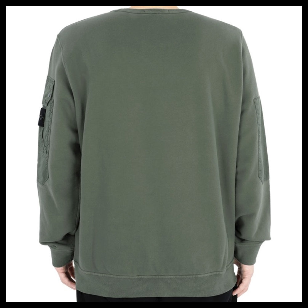 【STONE ISLAND】Wappen Patch Pocket Crewneck Sweatshirt