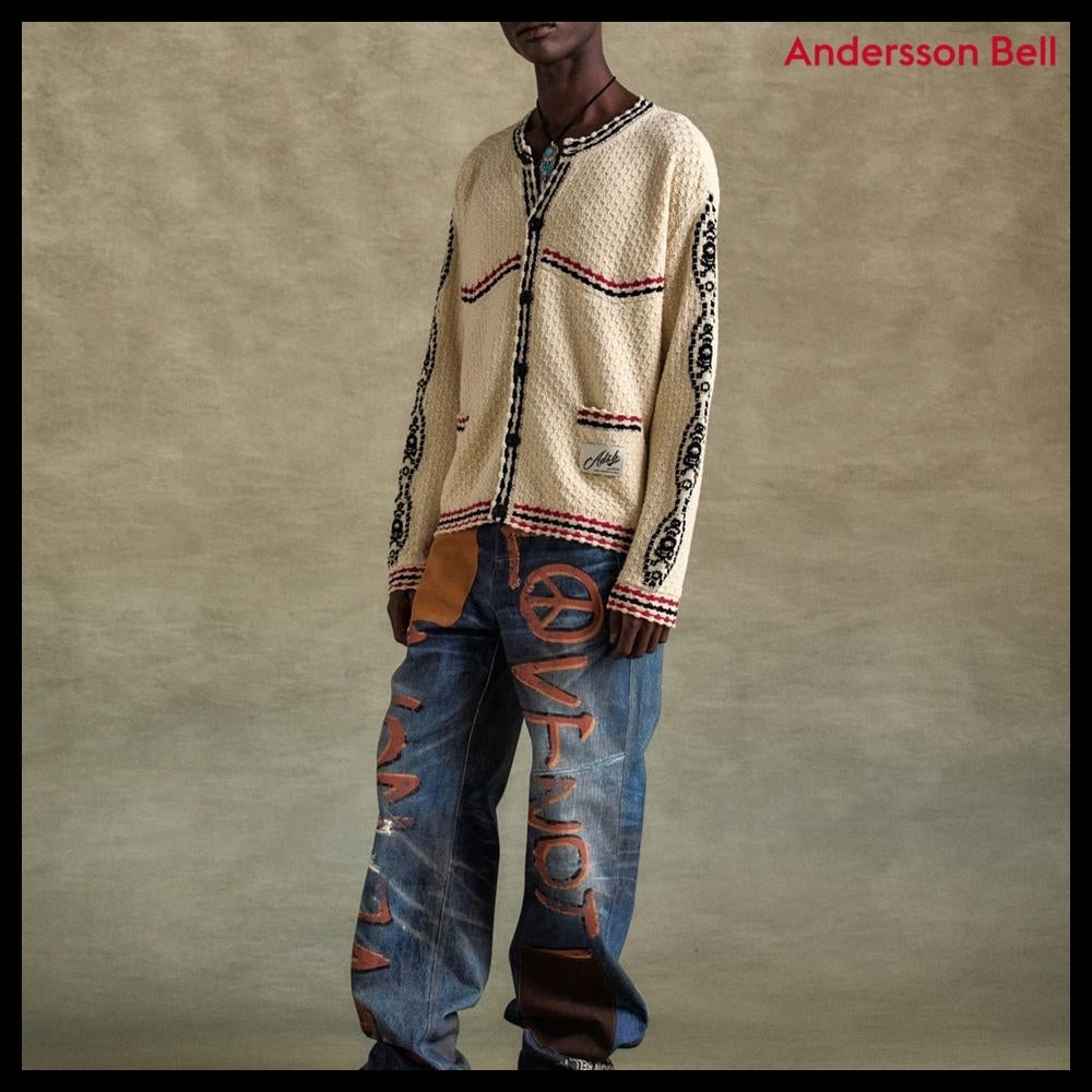 【ANDERSSON BELL】FANTASIA ROUND-NECK CARDIGAN ECRU