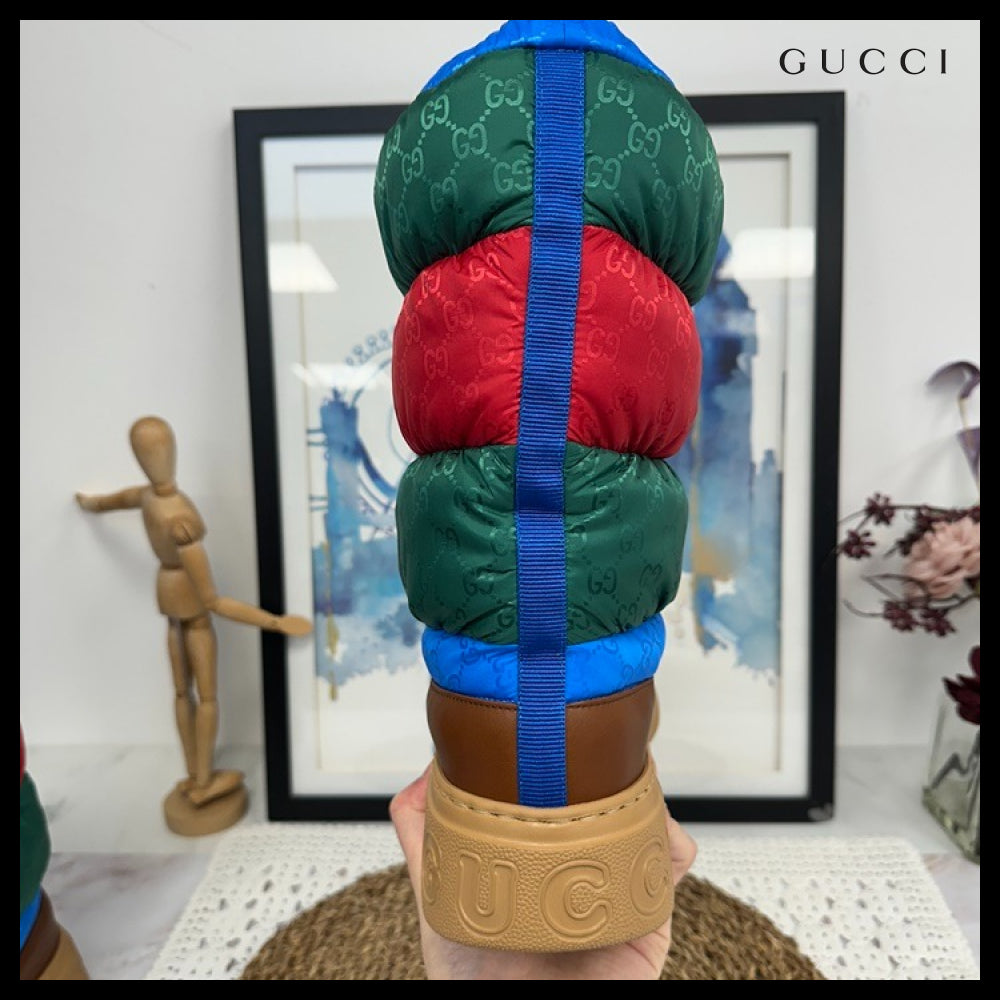 【GUCCI】Chunky GG Logo Nylon Padded Snow Boots Multi