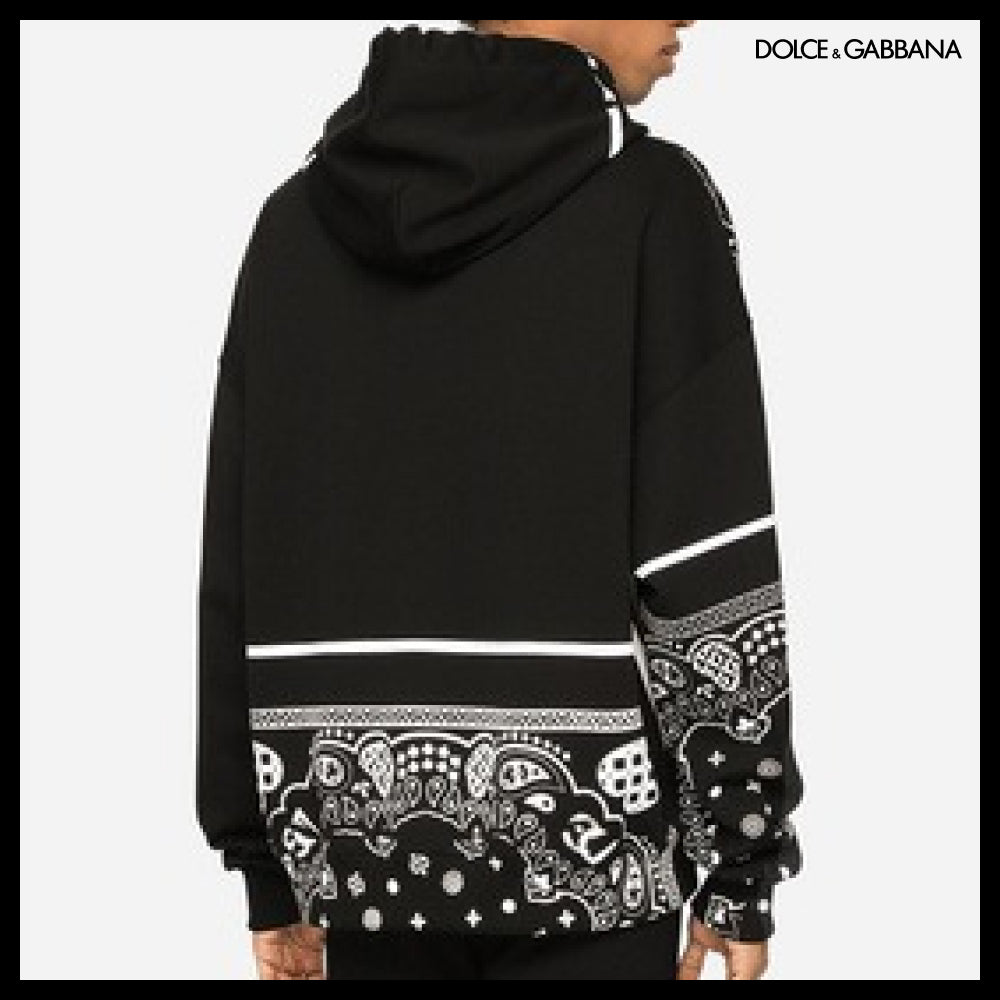 【Dolce & Gabbana】BANDANNA-PRINT JERSEY HOODIE
