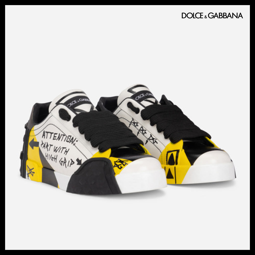 【Dolce & Gabbana】CALFSKIN PORTOFINO SNEAKERS WITHLETTERING