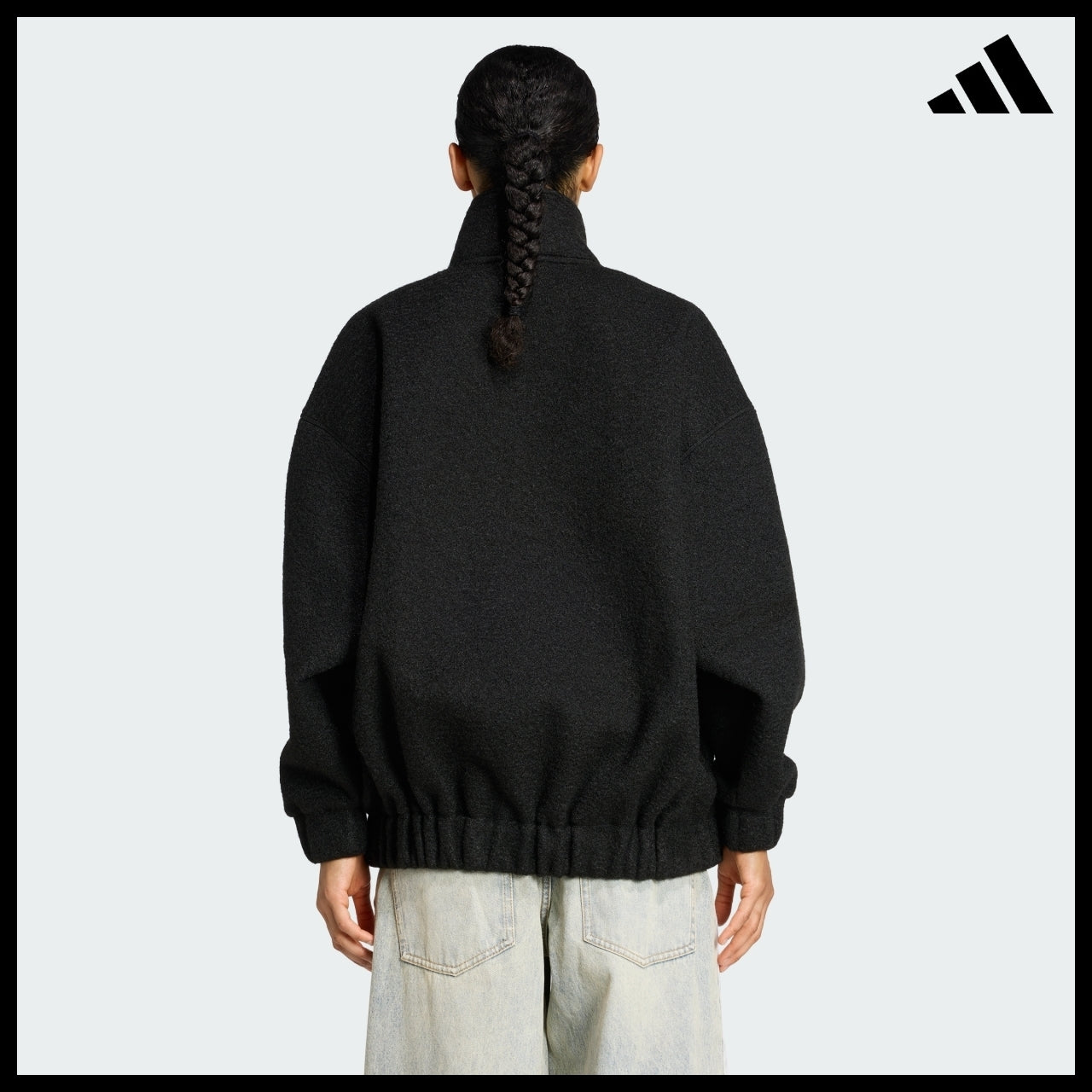 【ADIDAS】Fleece Black Full Zip Jacket Fleece Jacket