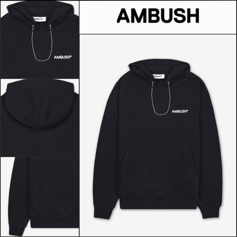◆AMBUSH◆ フーディ Hoodie Black チェーン