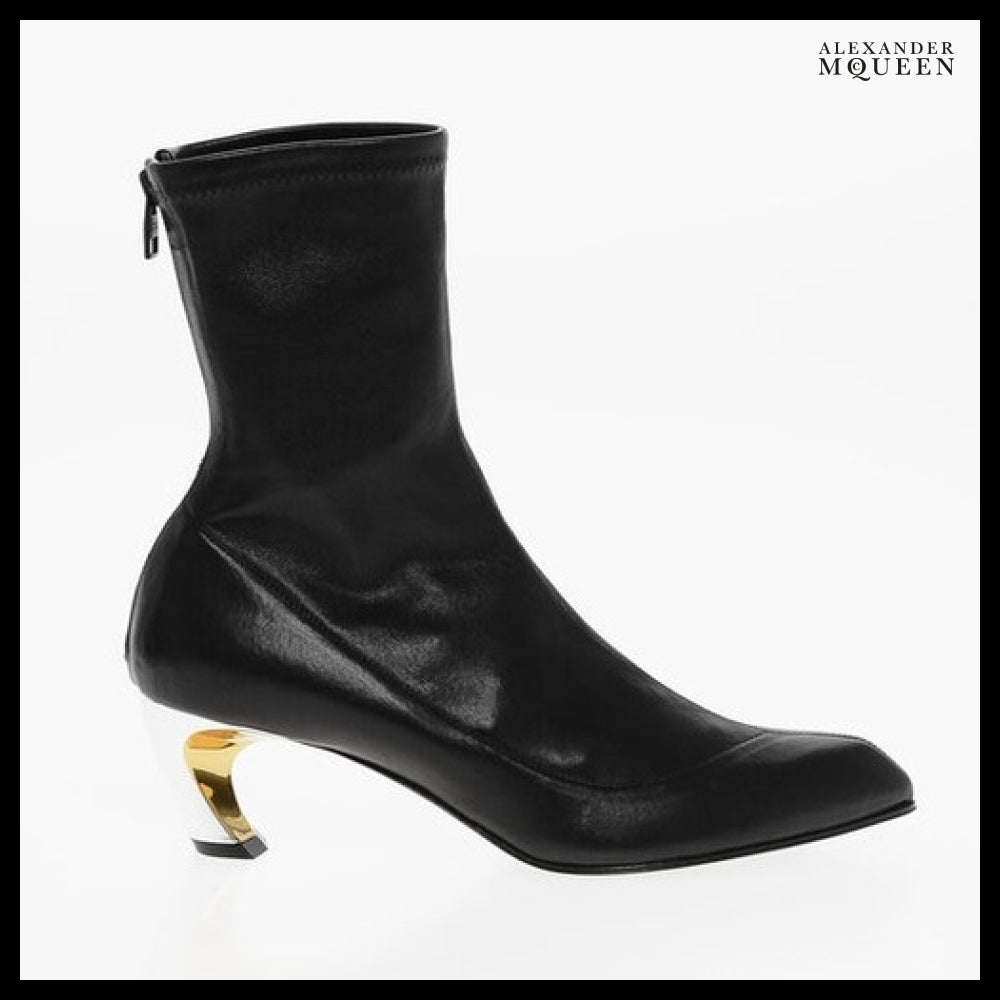 【Alexander Mcqueen】Armadillo Ankle Boots Black