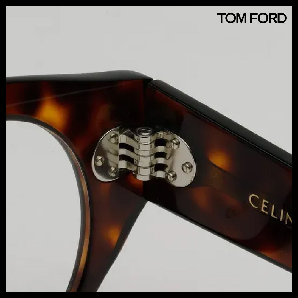 【CELINE】Thick Round Leopard Horn-Rimmed Eyeglasses Fashion