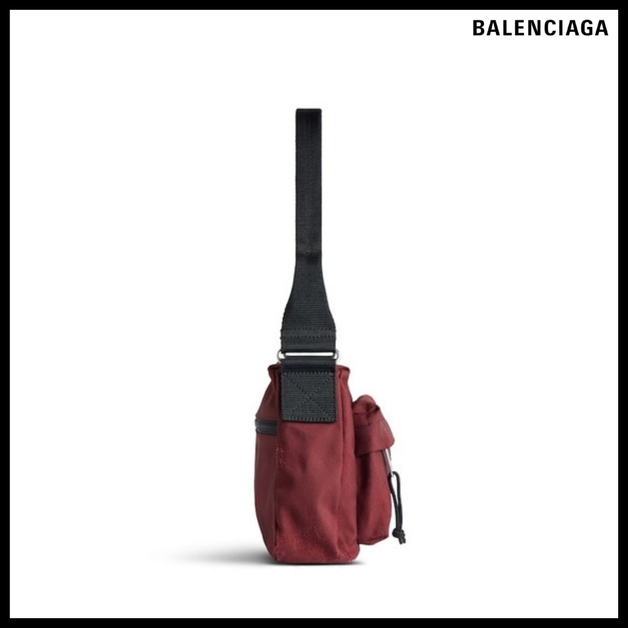 【BALENCIAGA】Explorer Sling Pouch Used Effect Dark Red