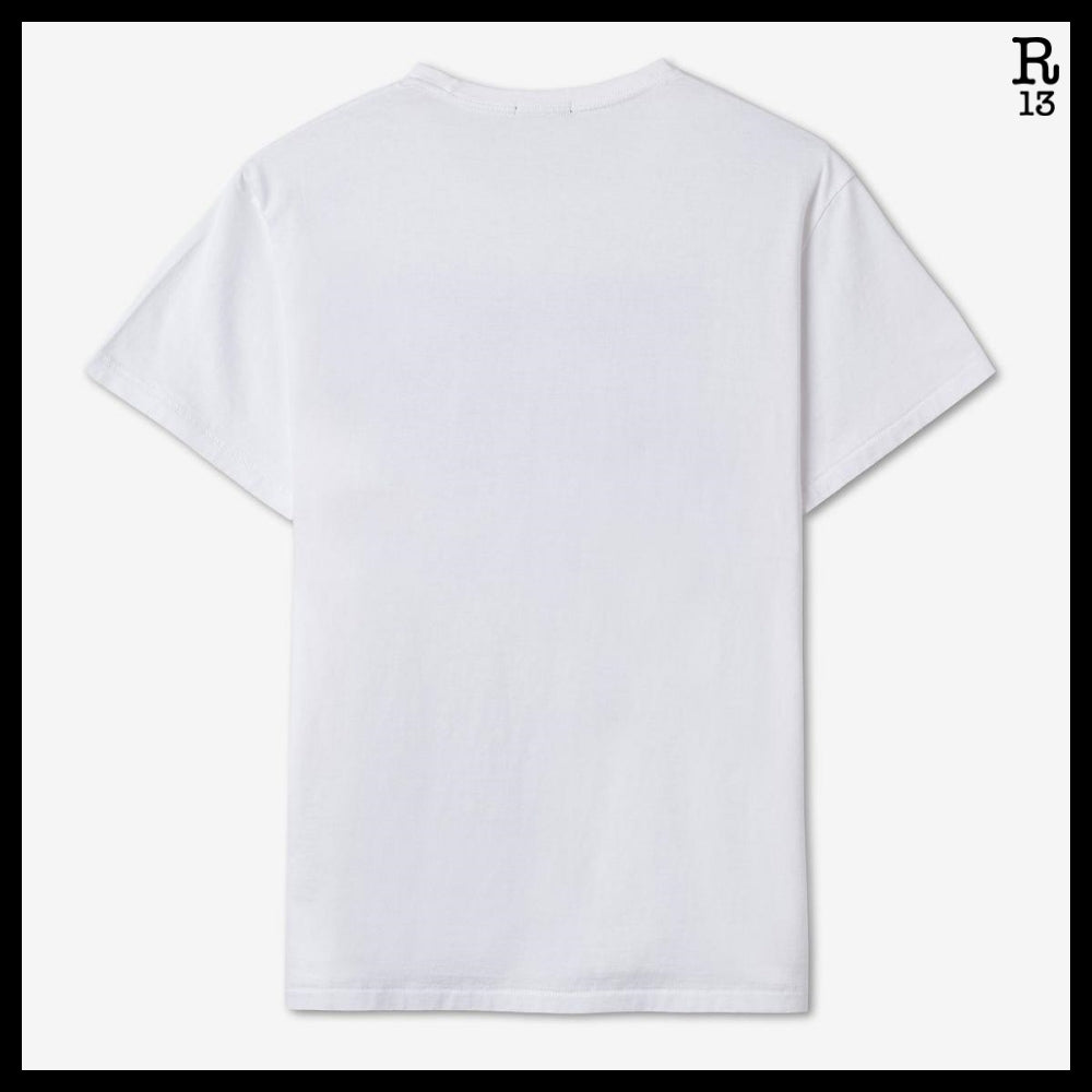 【R13】Kurt Doodle Boy Print Short Sleeve T-shirt - White
