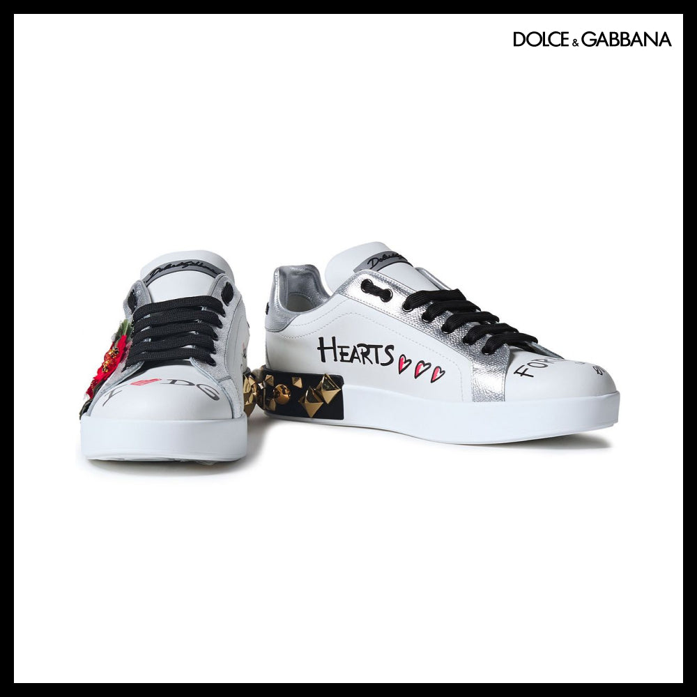 【正規品】Dolce & Gabbana 装飾付きレザーシューズ 限定モデル