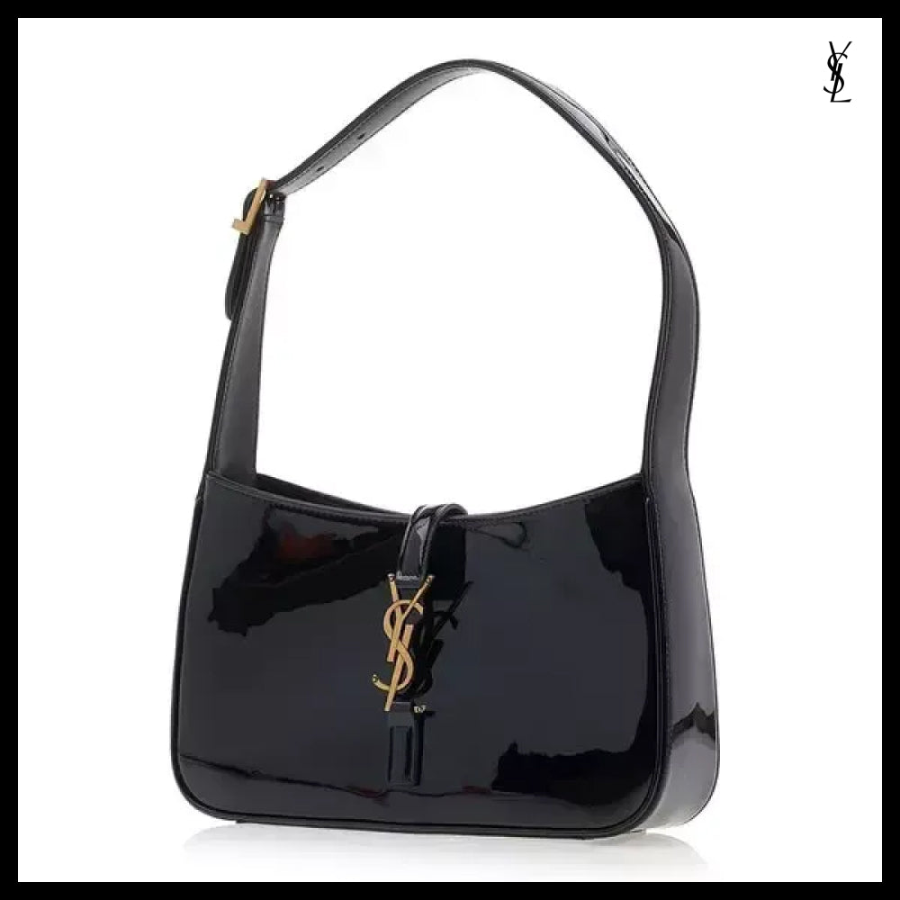 【SAINT LAURENT】Women's LE 5 A 7 Shiny Hobo Bag