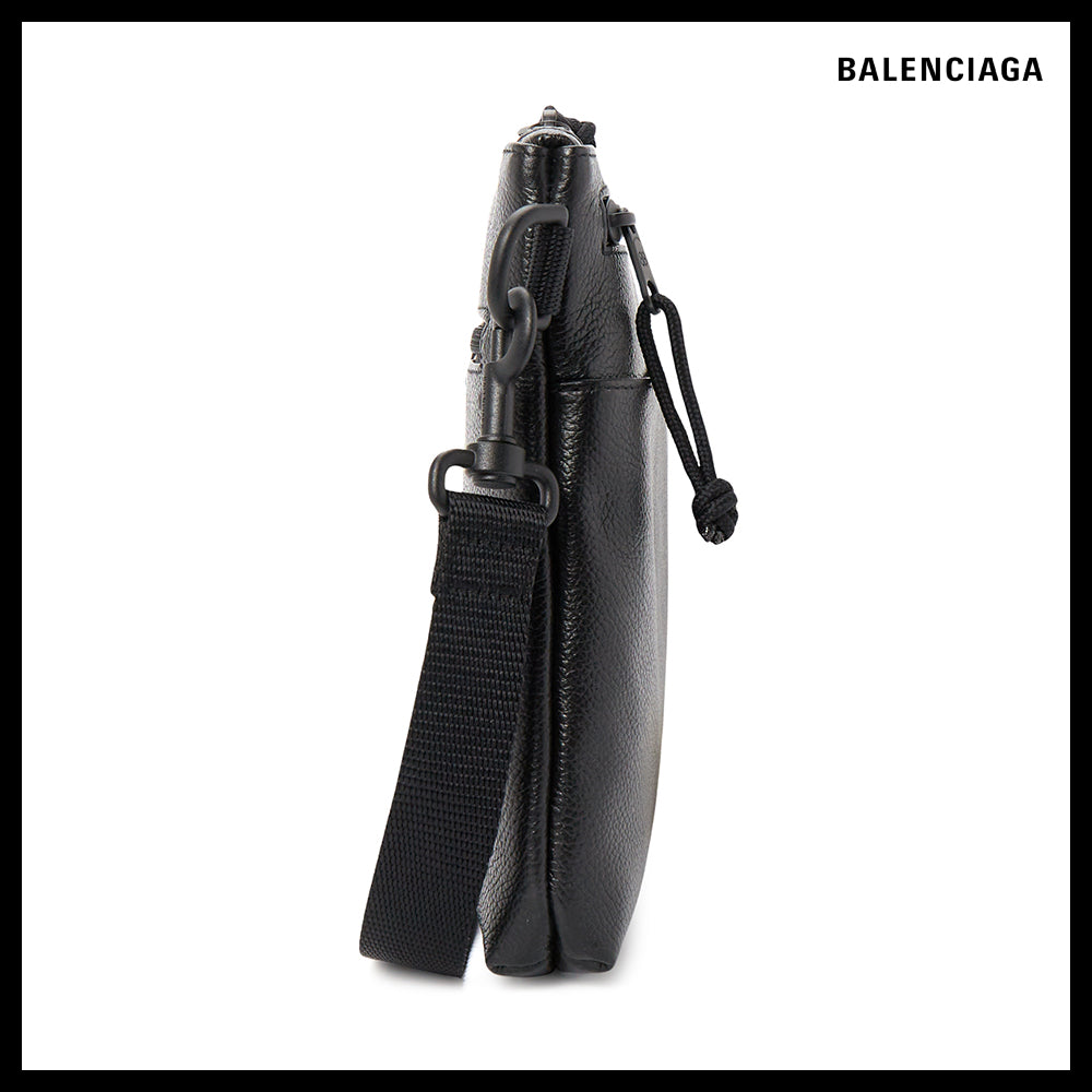 【BALENCIAGA】Logo Leather Crossbody Bag