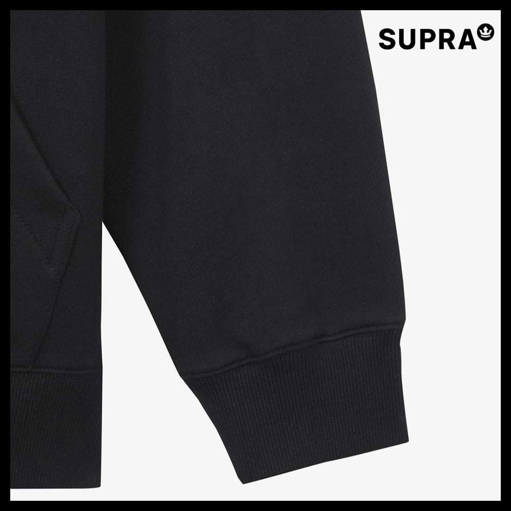【SUPRA】CROWN MEGA LINE LOGO HOODIE BLACK