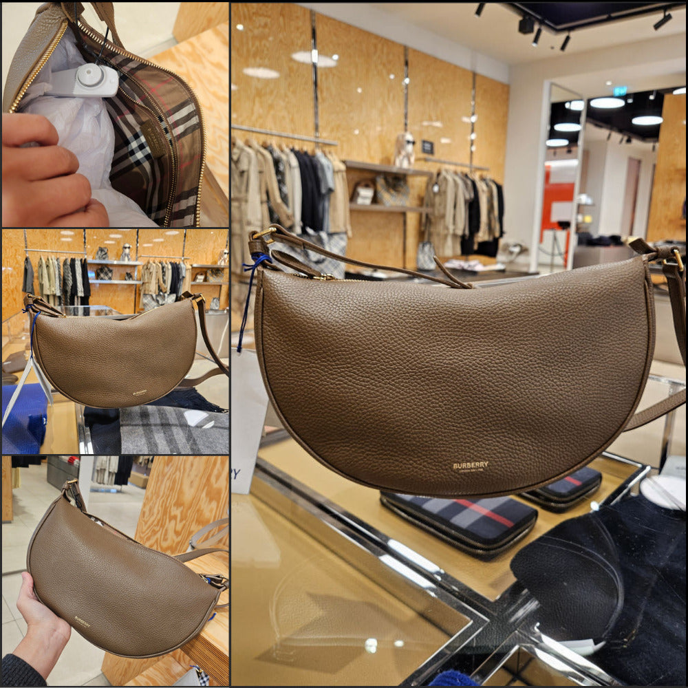 【Burberry】Half Moon Soft Grain Leather Sling Crossbody Bag