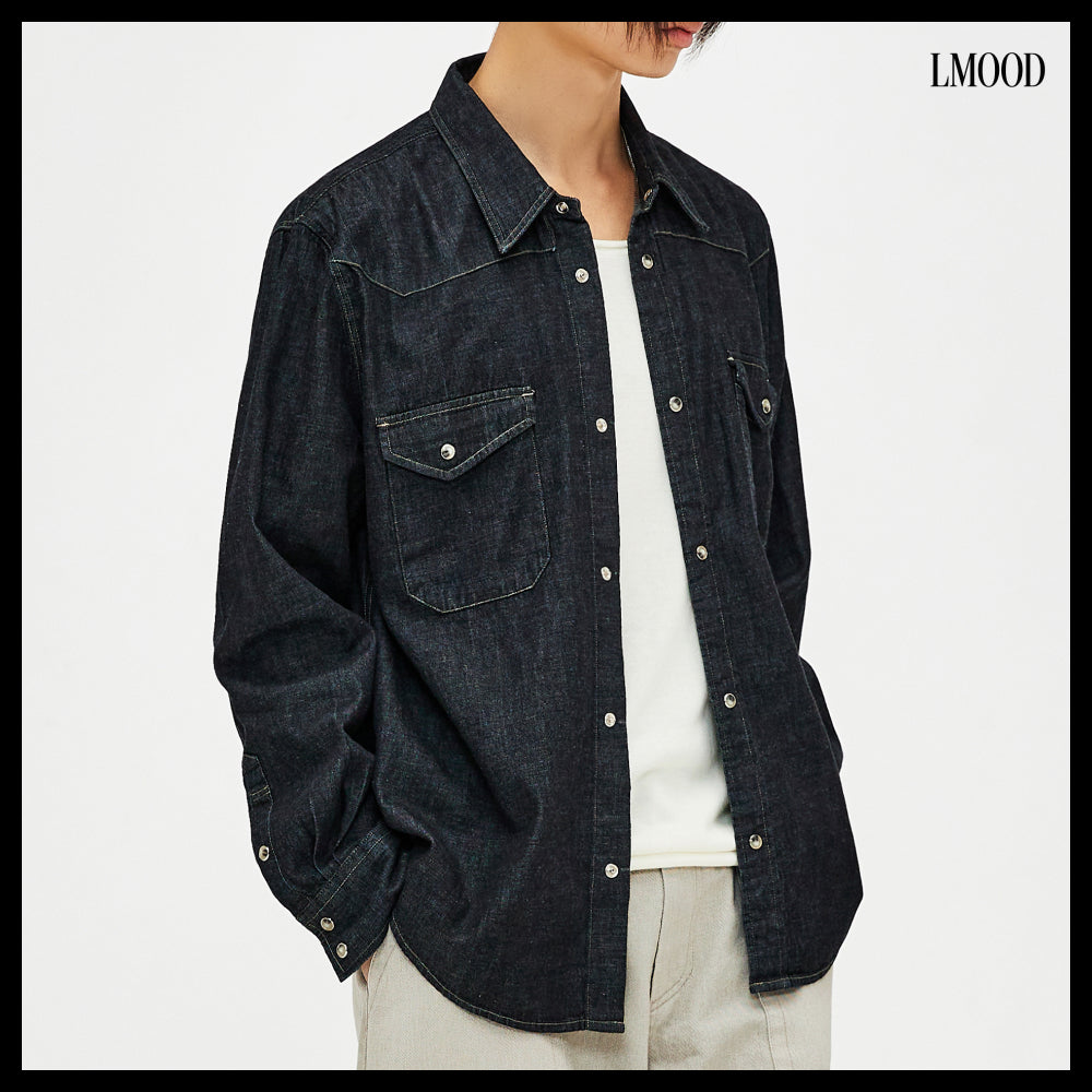 【LMOOD】Terry Denim Shirt 2 Colors