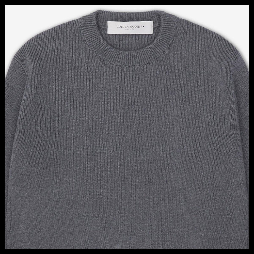 【Golden Goose】Boyfriend Crewneck Knit - Dark Gray Melange