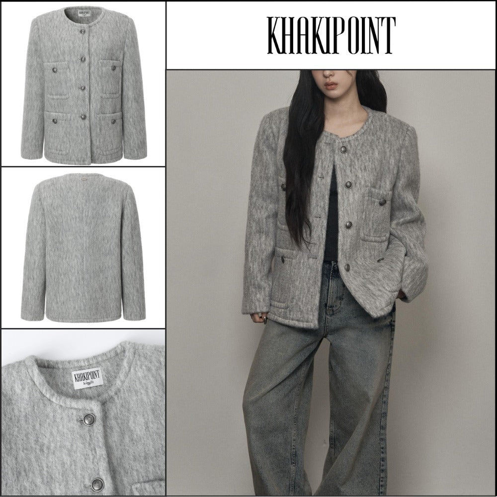 【KHAKIPOINT】アンティークウールジャケット グレー