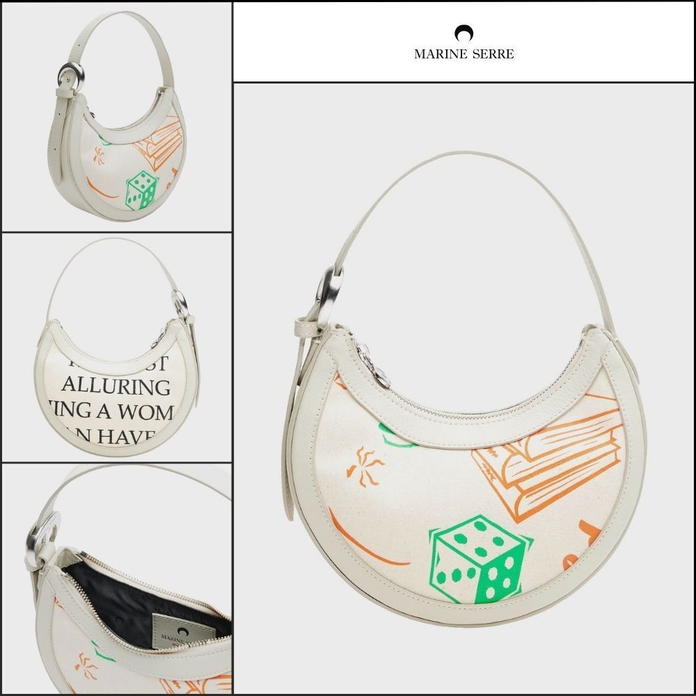 【MARINE SERRE】Regenerated Tote Bags Eclips Mini WH30 Ecru