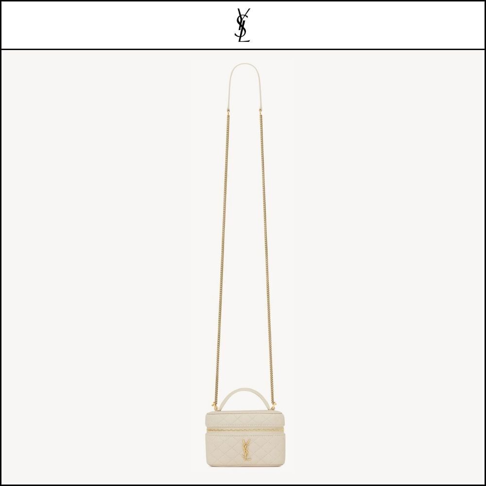 【Saint Laurent】Lambskin GABY Micro Vanity Bag White