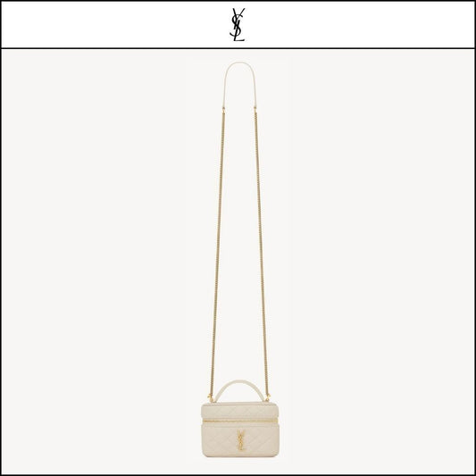 【Saint Laurent】Lambskin GABY Micro Vanity Bag White