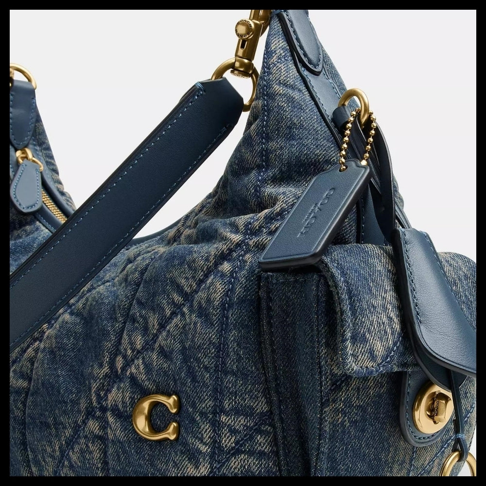 【Coach】Pocket Juliet Bag 30 In Regenerative Cotton Denim