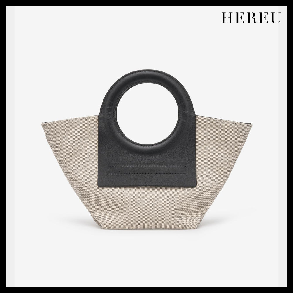 【HEREU】Mini Cala Tote Bag Beige Black