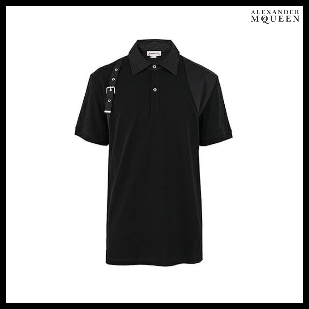 【Alexander Mcqueen】Harness Polo Shirt in Black