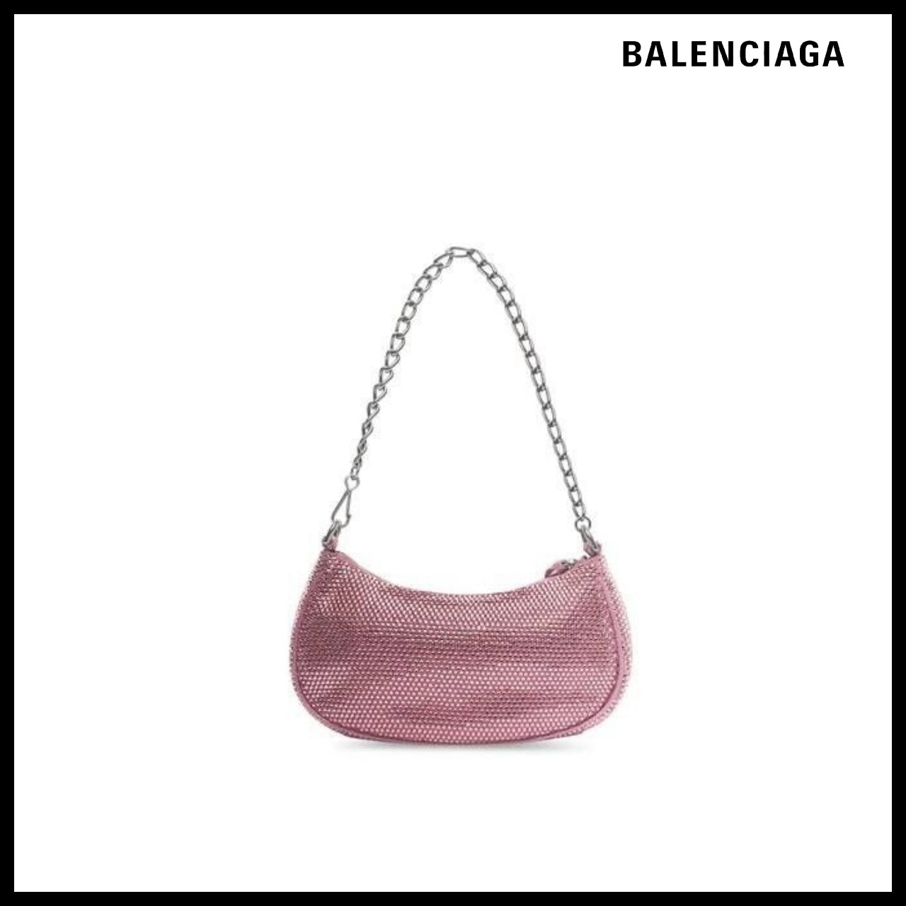 【BALENCIAGA】Le Cagole Mini Bag with Chain and Rhinestones