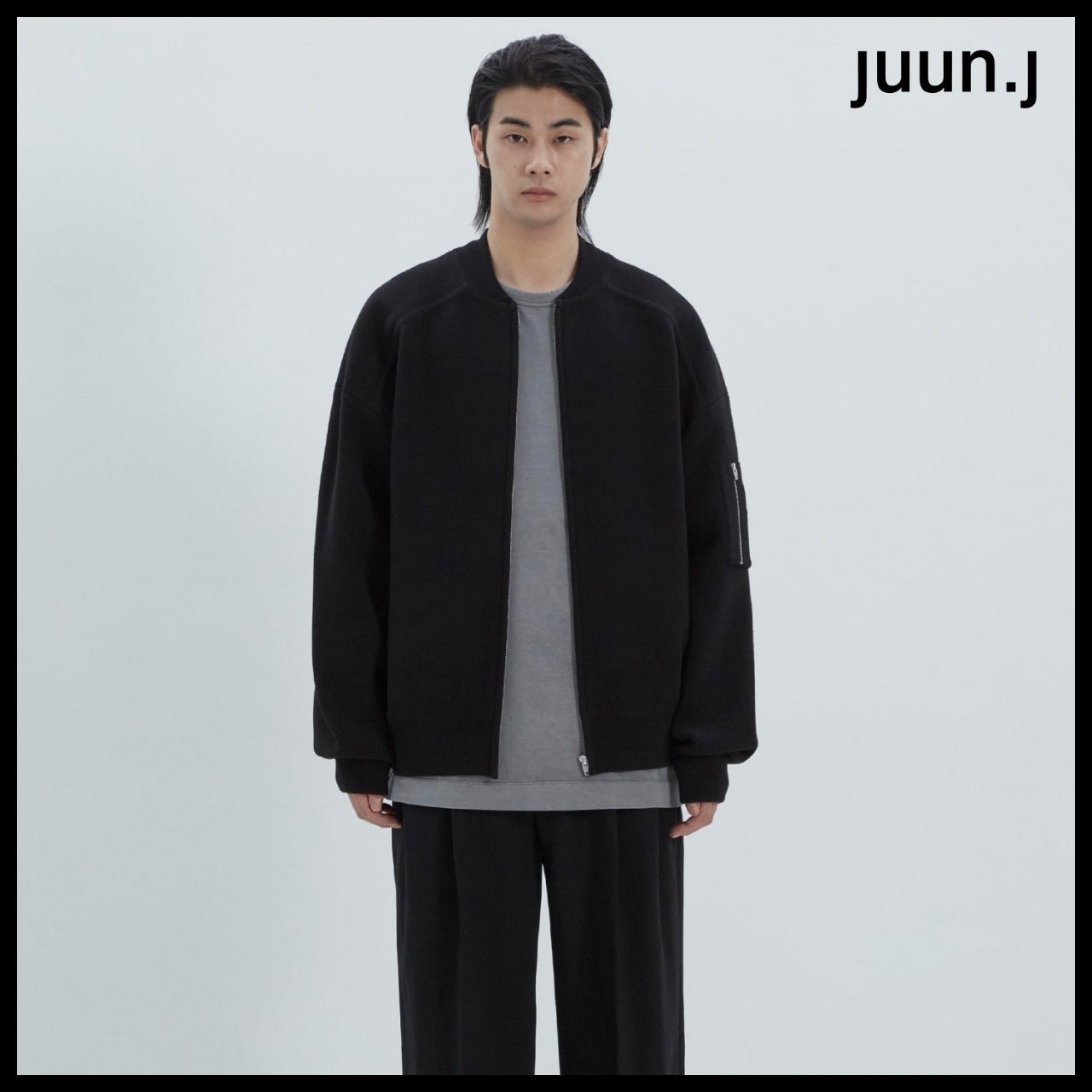 【JUUN.J】CORE Essential Knit Blouson Jumper Black