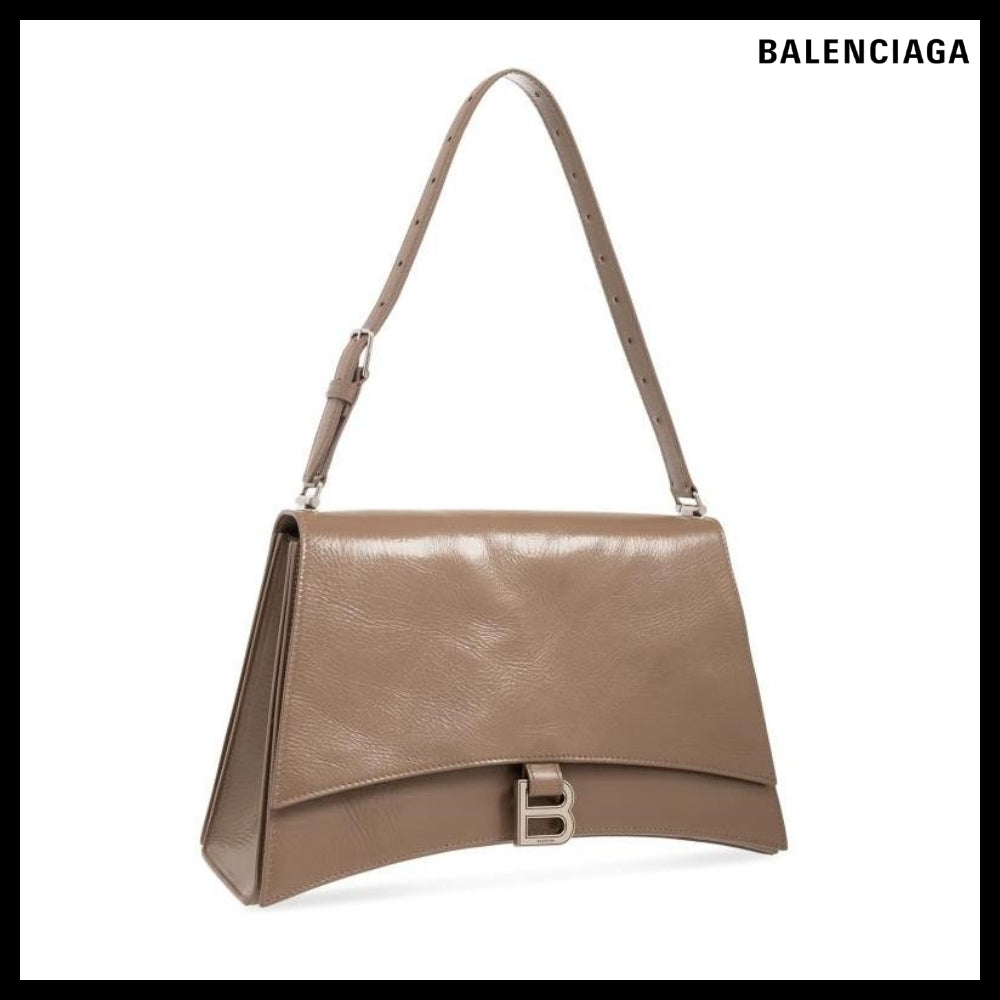 【BALENCIAGA】Crush Sling Shoulder Bag M Dark Mink Grey