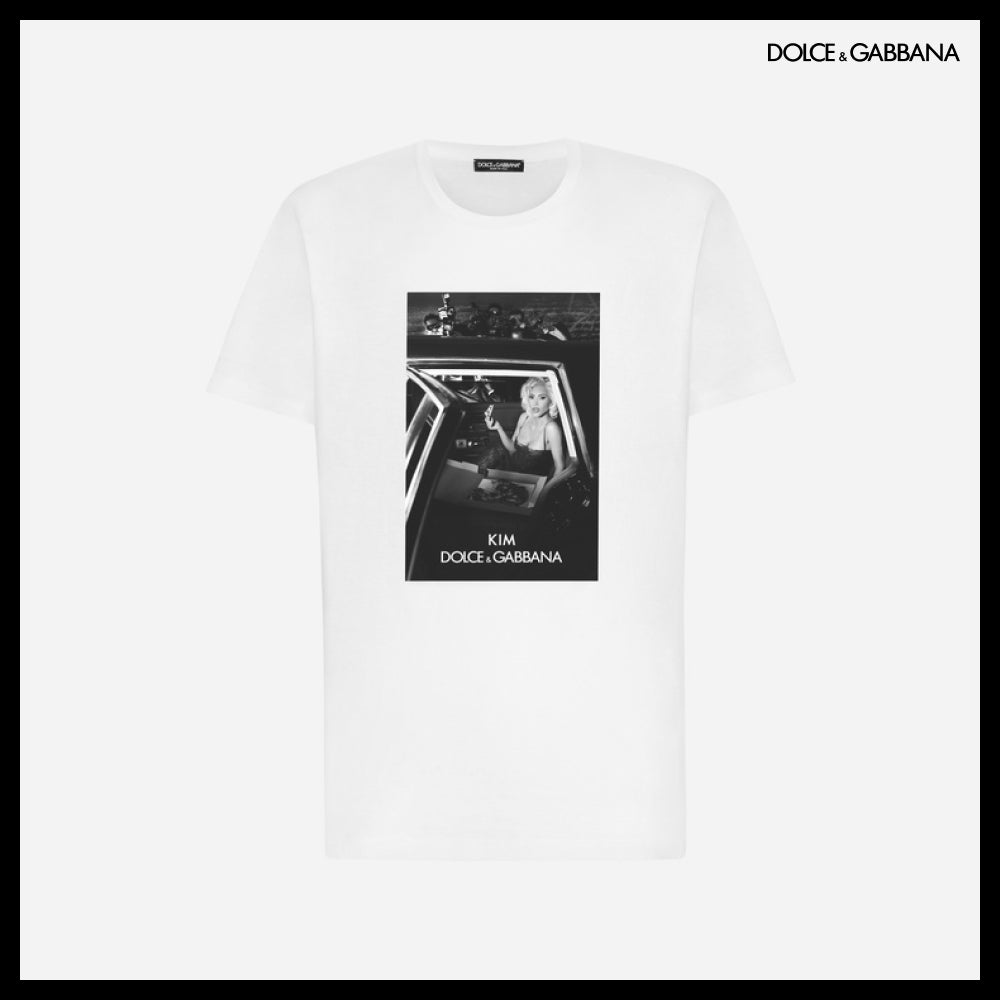 【Dolce&Gabbana】CIAO KIM PIZZA PRINT T SHIRT WHITE