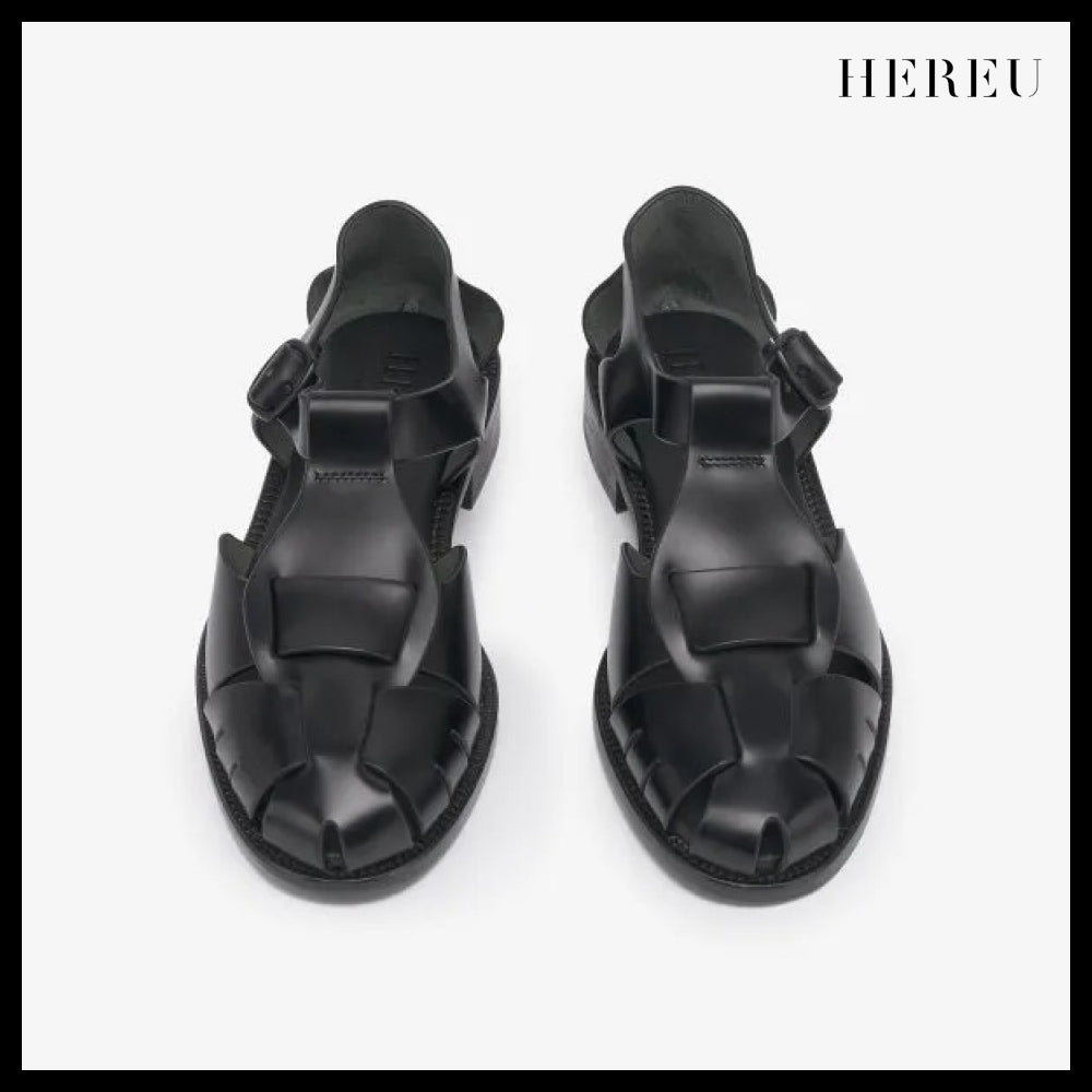 【HEREU】Pesca Cut Out Sandals Black