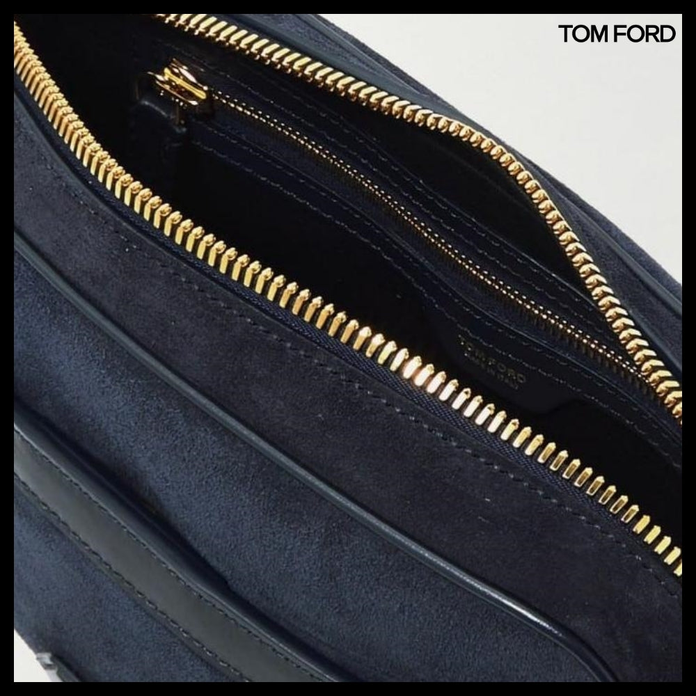【TOM FORD】MESSENGER BAG SUEDE BLUE