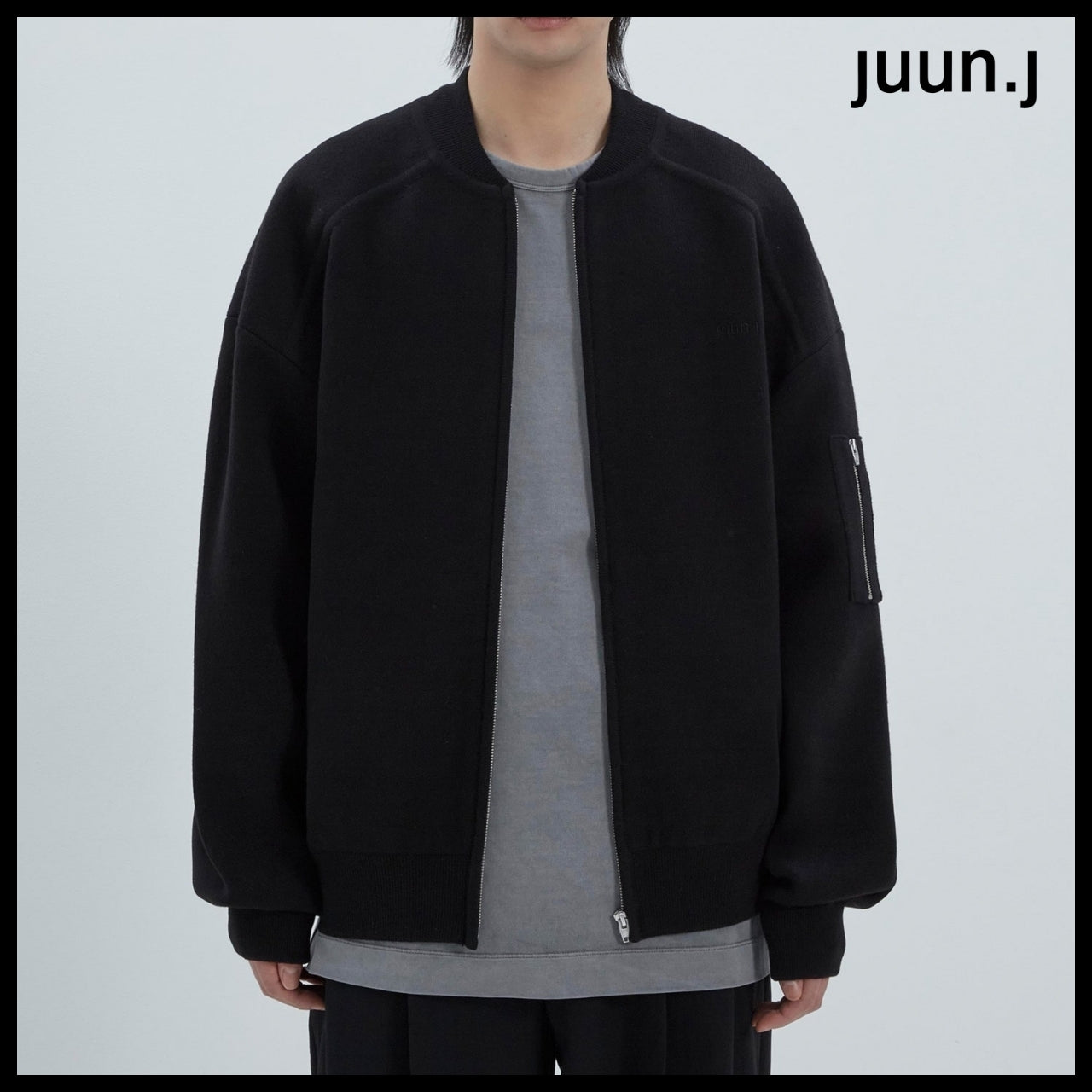 【JUUN.J】CORE Essential Knit Blouson Jumper Black
