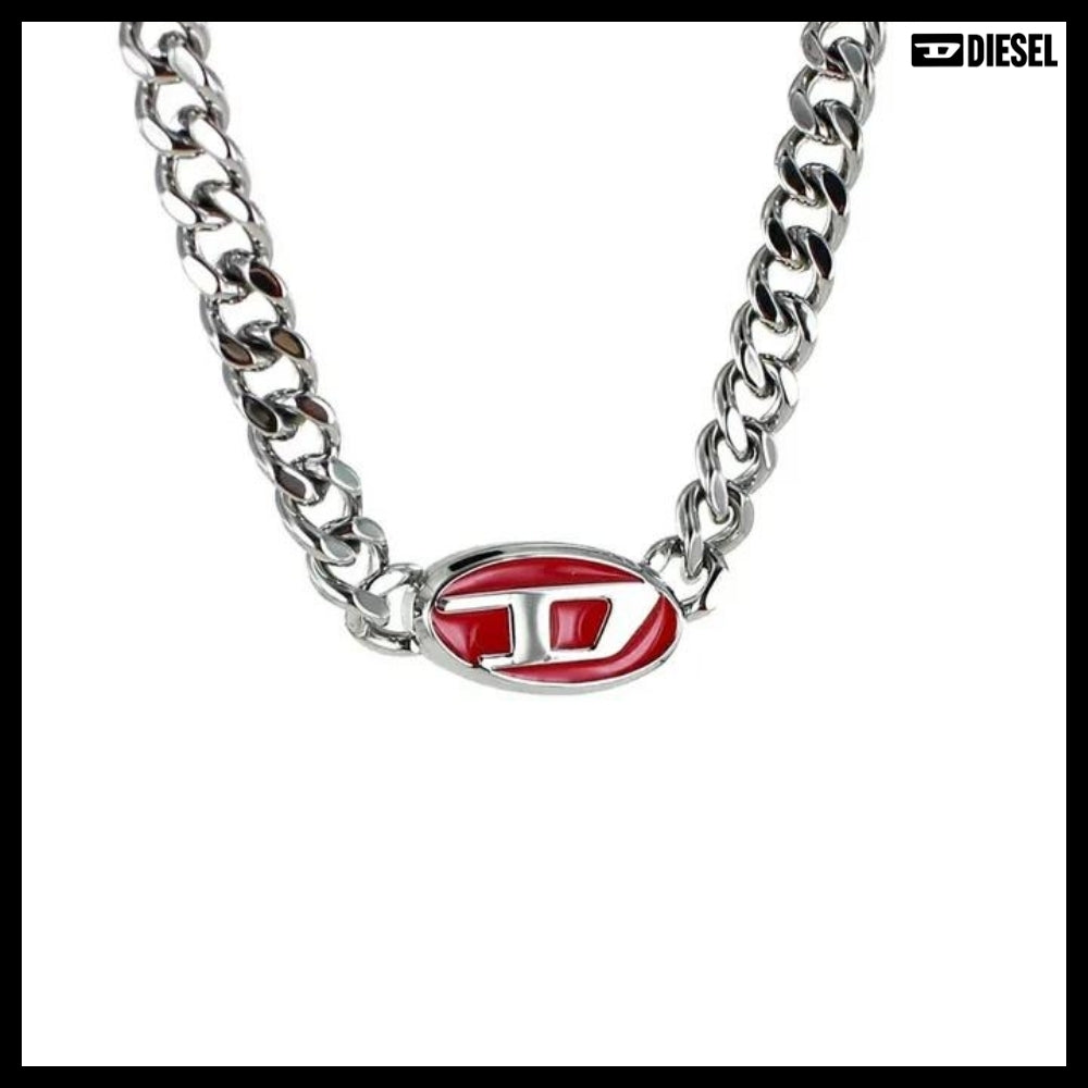 【DIESEL】Logo Pendant Chain Necklace